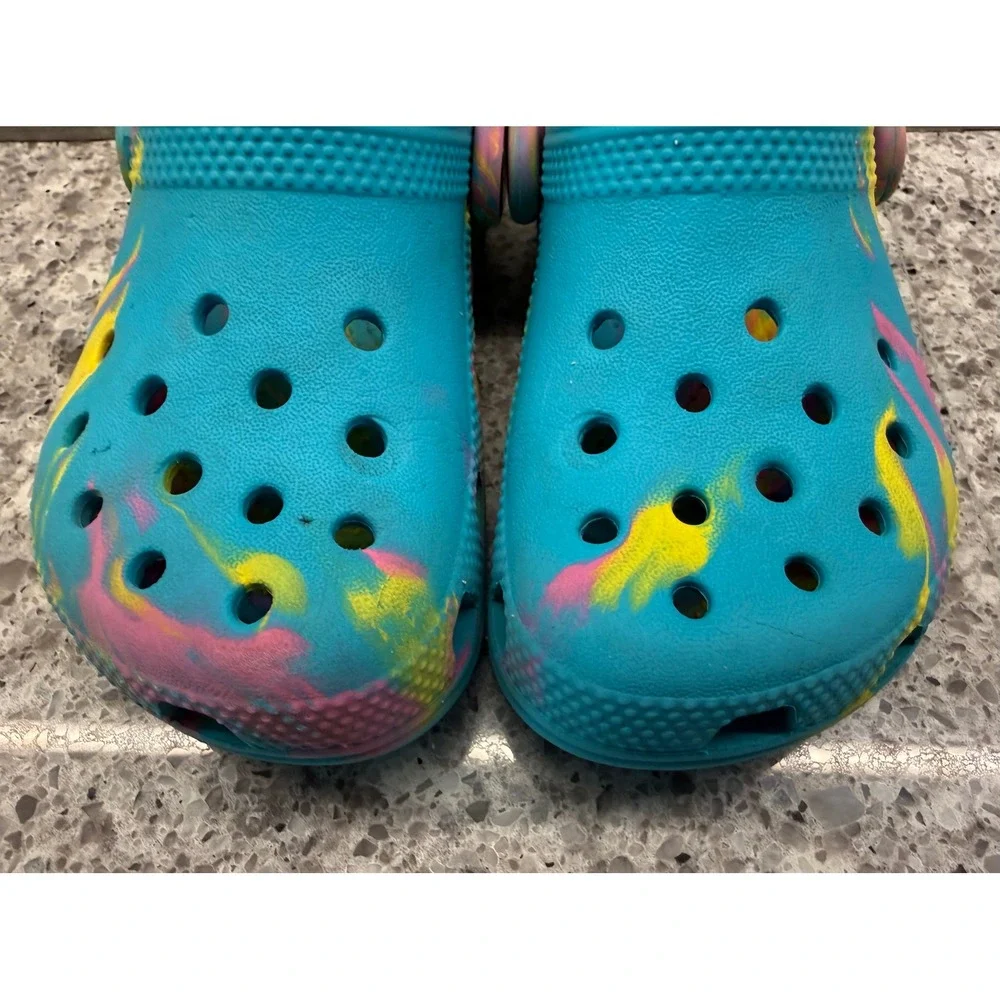 Crocs Toddler Classic Multi-Color Marbled Clog/Slip-On Casual Shoes Size C9